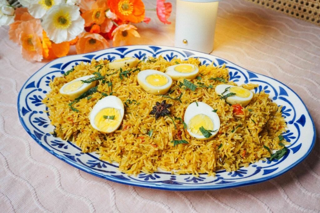 Vegetarian and Egg Biryani
